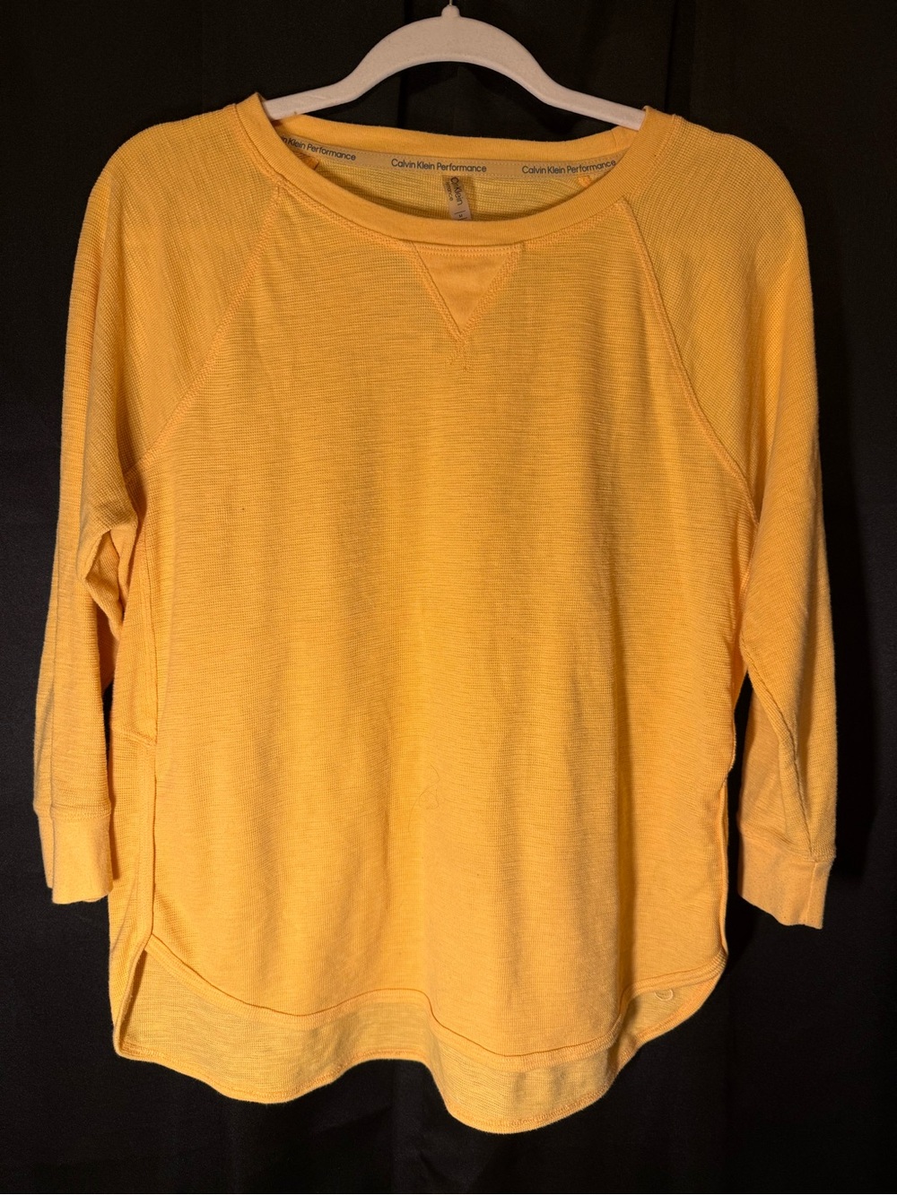 Calvin Klein Performance Women's Yellow Orange Lightweight Crewneck Top